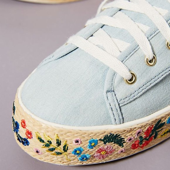 Anthro Keds x Rifle Paper Embroidered Sneakers 7.5 - Picture 3 of 5